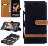Kleurafstemming Denim Texture Leather Case voor Huawei Honor 7X, met houder & kaartsleuven & portemonnee & lanyard (zwart)