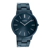 OOZOO Vintage series - Donker blauwe horloge met donker blauwe roestvrijstalen armband - C20102 - Ø42