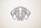 Line Art - Hond - German Pointer - XS - 21x30cm - EssenhoutWit - geometrische wanddecoratie