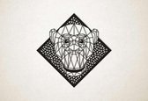 Line Art - Aap 1 met achtergrond - S - 45x45cm - Zwart - geometrische wanddecoratie