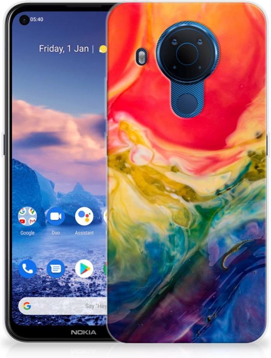 Hoesje maken Nokia 5.4 Watercolor Dark