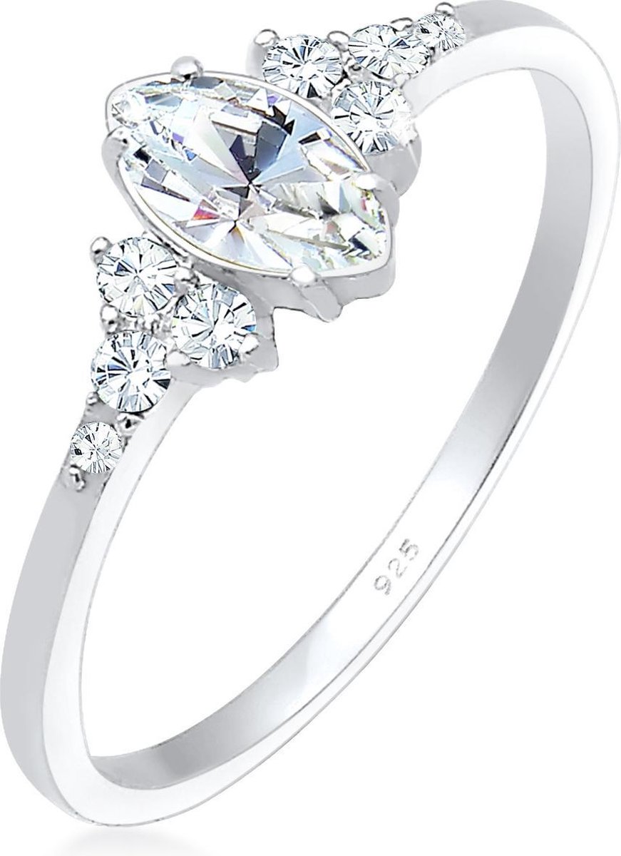 Elli - Ring - Dames Valentijn Marquise met Kristallen in 925 Sterling Zilver - Dames