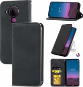 Voor Nokia 5.4 Retro Skin Feel Business Magnetische Horizontale Flip Leren Case Met Houder & Kaartsleuven & Portemonnee & Fotolijst (Zwart)