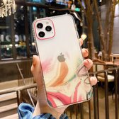 IMD Straight Edge Dreamy Watercolor Pattern Shockproof TPU beschermhoes voor iPhone 12 mini (A3)