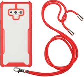 Voor Samsung Galaxy Note9 acryl + kleur TPU schokbestendig hoesje met nekkoord (rood)