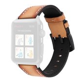 Retro hoofdlaag koeienhuid lederen horlogeband voor Apple Watch Series 6 & SE & 5 & 4 44 mm / 3 & 2 & 1 42 mm (lichtbruin)