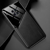 Voor Huawei Mate 30 All-inclusive lederen + organische glazen beschermhoes met metalen ijzeren plaat (zwart)