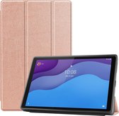 Voor Lenovo Tab M10 HD 2e generatie TB-X306 Caster Pattern Horizontale Flip Tablet PC Beschermende lederen tas met Tri-fold beugel & Slaapfunctie (Rose Gold)