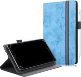 Voor 7-8 inch Marmeren Doek Textuur Horizontale Flip Universele Tablet PC Leren Case met Pen Slot & Houder (Hemelsblauw)