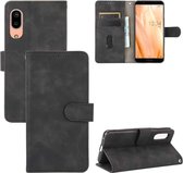 Voor Sharp Aquos Sense3 Lite SH-RM12 Effen Kleur Huidgevoel Magnetische Gesp Horizontale Flip Kalfsstructuur PU Lederen Case met Houder & Kaartsleuven & Portemonnee (Zwart)