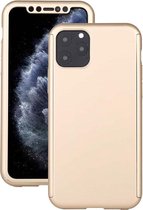 Voor iPhone 11 Pro Max schokbestendige pc-beschermhoes met volledige dekking met film van gehard glas (goud)