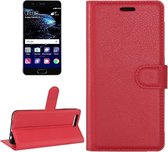 Voor Huawei P10 Litchi Texture Horizontale Flip Leren Case met Magnetische Gesp & Houder & Kaartsleuven & Portemonnee (Rood)