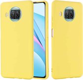 Voor Geschikt voor Xiaomi Mi 10T Lite 5G Pure Color Vloeibare siliconen schokbestendige hoes met volledige dekking (geel)