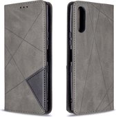 Voor Sony Xperia L4 Rhombus Texture Horizontale Flip Magnetische Leren Case met Houder & Kaartsleuven & Portemonnee (Grijs)