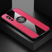 Voor Vivo X27 XINLI stikseltextuur Schokbestendig TPU beschermhoes met ringhouder (rood)