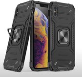 Magnetisch pantser schokbestendig TPU + pc-hoesje met metalen ringhouder voor iPhone XS Max (zwart)