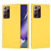 Voor Samsung Galaxy Note20 Ultra Pure Color vloeibare siliconen schokbestendige volledige dekking Case (geel)