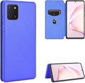 Voor Samsung Galaxy A81 / M60s / Note 10 Lite Carbon Fiber Texture Magnetische Horizontale Flip TPU + PC + PU Leather Case met Rope & Card Slot (Blue)