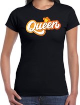 Queen Koningsdag t-shirt - zwart - dames -  koningin t-shirt / kleding / outfit XL