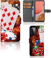 GSM Hoesje Geschikt voor Samsung Galaxy A72 Wallet Book Case Personaliseren Casino