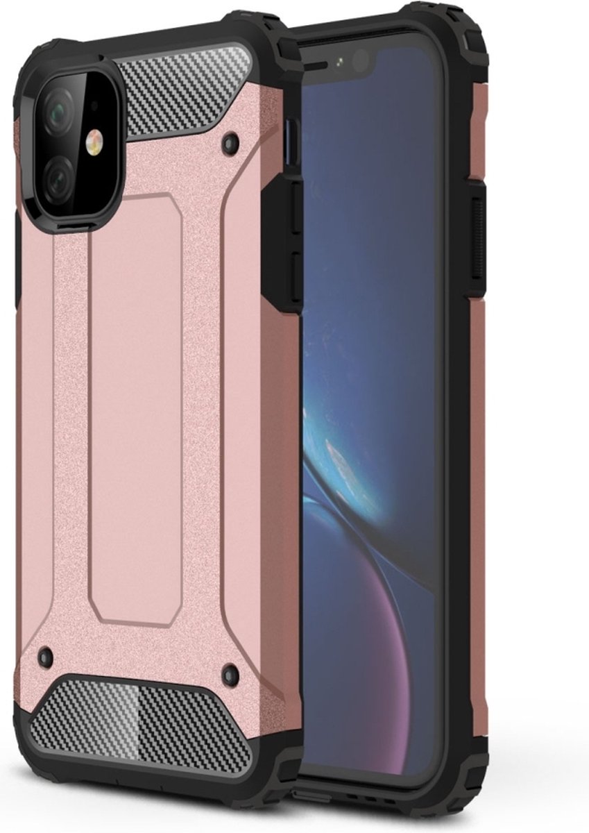 Mobigear Hoesje geschikt voor Apple iPhone 11 Telefoonhoesje Hardcase | Mobigear Outdoor Backcover Shockproof | Schokbestendig iPhone 11 Telefoonhoesje | Anti Shock Proof - Roségoud
