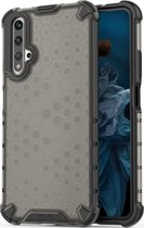 Huawei Nova 5T Hoesje - Mobigear - Honeycomb Serie - Hard Kunststof Backcover - Grijs - Hoesje Geschikt Voor Huawei Nova 5T