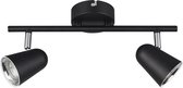 LED Plafondspot - Iona Toluno - 6W - Warm Wit 3000K - 2-lichts - Rechthoek - Mat Zwart - Kunststof