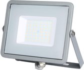 SAMSUNG - LED Bouwlamp 50 Watt - LED Schijnwerper - Nivra Dana - Helder/Koud Wit 6400K - Mat Grijs - Aluminium