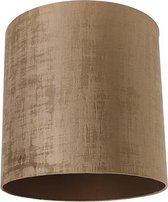 QAZQA transparant-cilinder-velours - Klassieke Lampenkap - Ø 40 cm - Bruin -