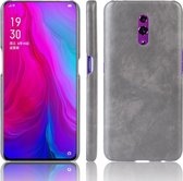 Shockproof Litchi Texture PC + PU Case voor Oppo Reno (grijs)