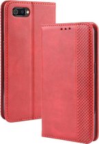 Magnetische gesp Retro Crazy Horse Texture Horizontale Flip Leather Case voor OPPO Realme C2 / A1K, met houder & kaartsleuven & fotolijst (rood)