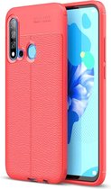 Litchi Texture TPU schokbestendig hoesje voor Huawei Nova 5i / P20 Lite 2019 (rood)