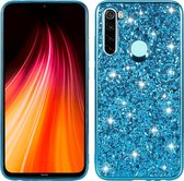 Voor Geschikt voor Xiaomi Redmi Note 8 Glittery Powder Shockproof TPU Case (blauw)