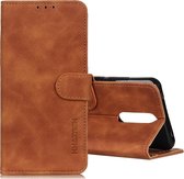 Voor xiaomi redmi k30 khazneh retro textuur pu + tpu horizontale flip lederen case met houder & kaartsleuven & portemonnee (bruin)