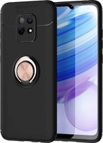 Voor Xiaomi Redmi 10X 5G Lenuo schokbestendige TPU-beschermhoes met onzichtbare houder (zwart goud)