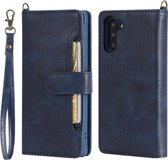 Voor Galaxy Note 10 multifunctionele afneembare magnetische horizontale flip lederen tas met kaartsleuven en houder en portemonnee en fotolijst (blauw)