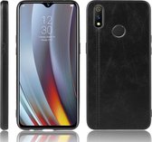 Voor Oppo Realme 3 schokbestendig naaien koe patroon huid PC + PU + TPU Case (zwart)