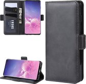 Wallet Stand lederen mobiele telefoonhoes voor Galaxy S10, met portemonnee en houder en kaartsleuven (zwart)