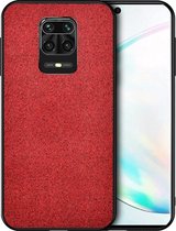 Voor Xiaomi Redmi Note 9 Pro schokbestendige doektextuur PC + TPU beschermhoes (rood)