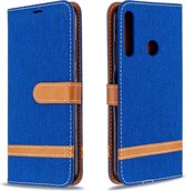 Voor Huawei P40 Lite E / Y7P Kleuraanpassing Denim Texture Horizontaal Flip Leather Case met houder & kaartsleuven & Wallet & Lanyard (Royal Blue)