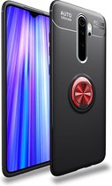 Voor Xiaomi Redmi Note 8 Pro Lenuo schokbestendige TPU-beschermhoes met onzichtbare houder (zwart rood)