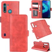 Voor Motorola Moto G8 Power Lite Dual-side magnetische gesp Horizontale flip lederen tas met houder & kaartsleuven en portemonnee (rood)