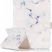 Voor 10 inch tablet-pc wit marmer patroon universele horizontale flip lederen tas met houder & kaartsleuven & portemonnee (blauw)