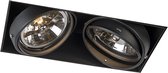 QAZQA oneon trimless 111 - Moderne Grote inbouwspot - 2 lichts - L 299 mm - Zwart -  Woonkamer | Slaapkamer | Keuken