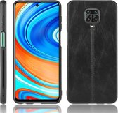 Voor Geschikt voor Xiaomi Redmi Note 9 Pro / Note 9s / Note 9 Pro Max Schokbestendig Naaien Koe Patroon Skin PC + PU + TPU Case (Zwart)