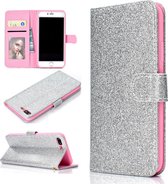 Voor iPhone 7 Plus Glitterpoeder Horizontale Flip Leren Case met Kaartsleuven & Houder & Fotolijst & Portemonnee (Zilver)