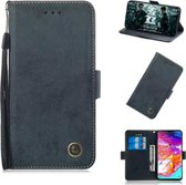 Voor Galaxy A70 retro horizontale flip pu lederen tas met kaartsleuven en houder (zwart)