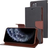 Voor iPhone 11 Pro Max MERCURY GOOSPERY FANCY DAGBOEK Horizontale flip lederen tas met houder & kaartsleuven en portemonnee (zwartbruin)