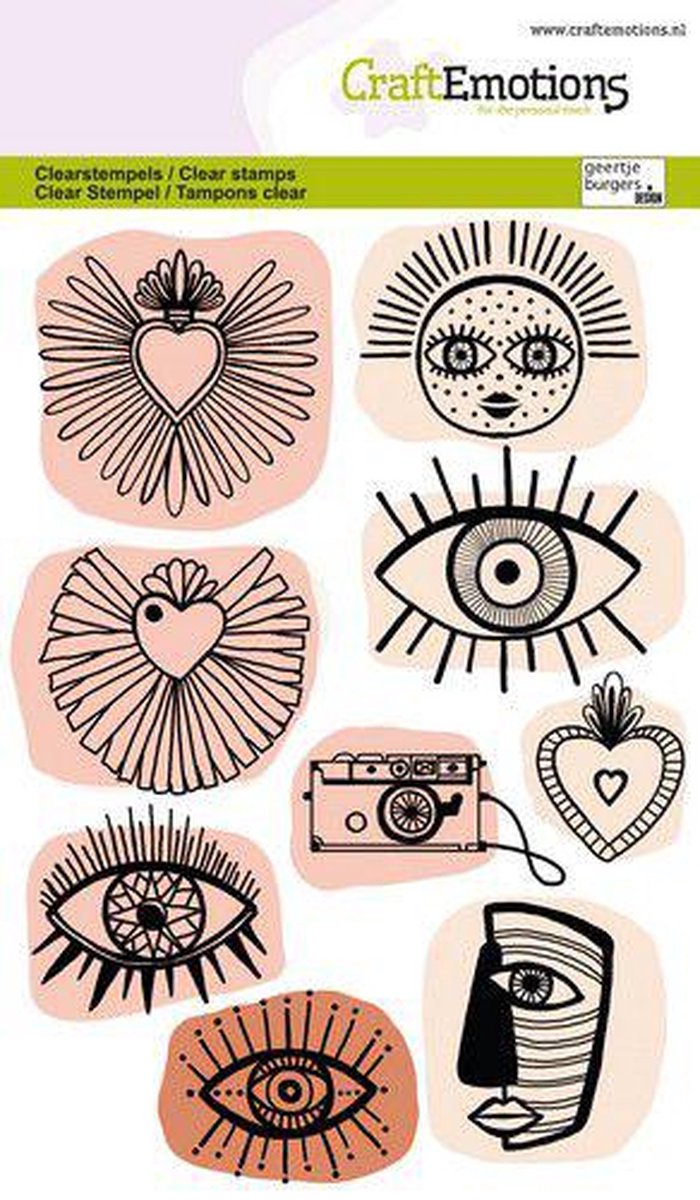 CraftEmotions clearstamps A6 - Trendy iconen GB