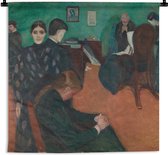 Tapisserie Edvard Munch - Mort dans la chambre du malade - Edvard Munch Tapisserie coton 150x150 cm - Tapisserie avec photo